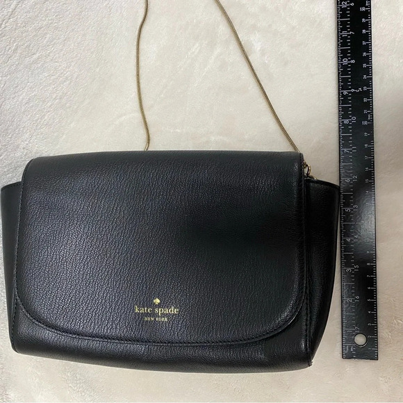 Kate Spade Jill Longacre Couth Black Leather Shoulder Bag Handbag Chain Strap - Picture 15 of 16